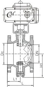 電動V型球閥結(jié)構(gòu)圖